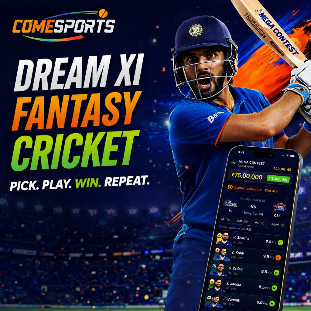 Come App Go Dream XI fantasy cricket ad visual