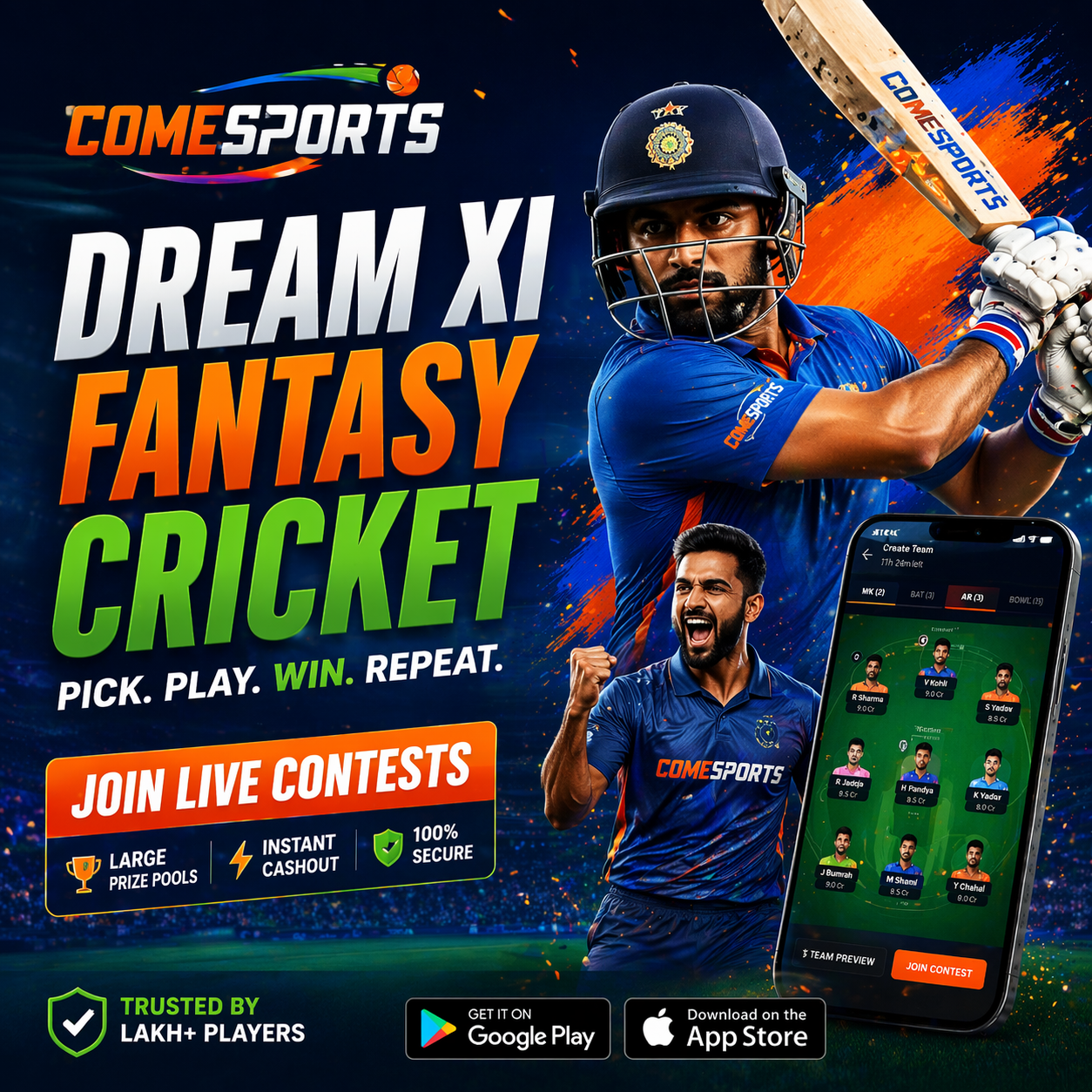 Come App Go fantasy sports main visual